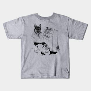 Katzenhaus German Shepherd and lots of Cats playing Piano! Kids T-Shirt